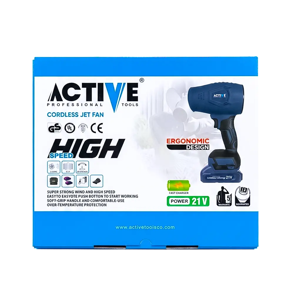 جت فن شارژی 21 ولت 3 آمپر اکتیو مدل AC-3225 عکس جعبه محصول